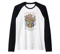 Christian Nurse Nursing is My Ministry Floral Bible Verse Raglan Baseball Tee