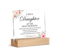 Christian Nursery Decor for Girls, Christian Religious Gifts for Girls Daughter Niece Goddaughter, I Am a Daughter of the King Acrylic Sign Bible Verse Decor