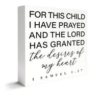 Christian Nursery Decor Wooden Box Sign, Nursery Newborn Baby Religious Scripture Decor Bible Verse Kid Children Room Bedroom Decoration, The Desires of My Heart, Nursery Baptism Christening Gifts