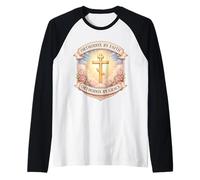 Christian Orthodox by Faith Grace New Convert Eastern Womens Raglan Baseball Tee