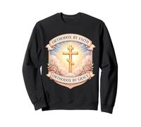 Christian Orthodox By Faith Grace New Convert Eastern Womens Sweatshirt