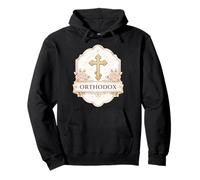 Christian Orthodox Cross Eastern Oriental Womens Girl Floral Pullover Hoodie