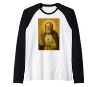 Christian Orthodox icon of Saint Seraphim Raglan Baseball Tee