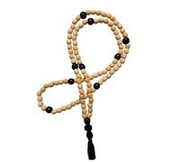 Christian Orthodox Komboskoini Prayer Rope Oak Wooden Chotki 100 Knots Wood Cross, Middle, Wood