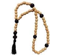 Christian Orthodox Komboskoini Prayer Rope Oak Wooden Chotki 50 Knots Pray Wood Cross White