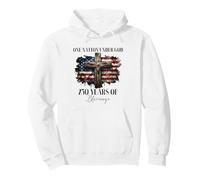 Christian Patriot One Nation Under God Flag Cross 250 Pullover Hoodie