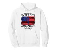 Christian Patriot One Nation Under God Flag Cross 250 Pullover Hoodie