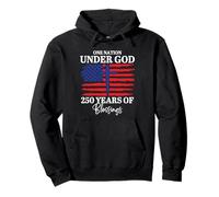 Christian Patriot One Nation Under God Flag Cross 250 Pullover Hoodie