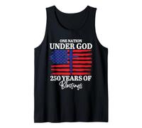 Christian Patriot One Nation Under God Flag Cross 250 Tank Top
