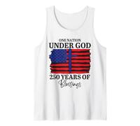 Christian Patriot One Nation Under God Flag Cross 250 Tank Top