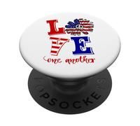 Christian Patriotic Love One Another Cute Floral & Peace PopSockets Adhesive PopGrip