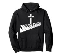 Christian Piano Cross Worship Musician Faith Pianist Pullover Hoodie