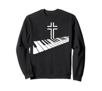 Christian Piano Cross Worship Musician Faith Pianist Sweatshirt