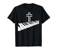Christian Piano Cross Worship Musician Faith Pianist T-Shirt
