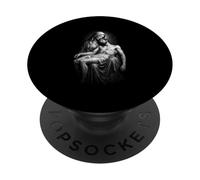Christian pieta mary holding jesus after crucifixion PopSockets Adhesive PopGrip