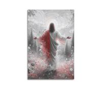 Christian Poster Abstract Style Jesus With Open Arms Decorative Painting Canvas Wall Posters And Modern Family Bedroom Decor 12x18inch(30x45cm)