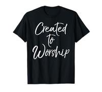 Christian Praise Quote Music Gift Women's Created to Worship T-Shirt