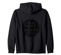 Christian Pray More Worry Less Faith Inspiration Zip Hoodie