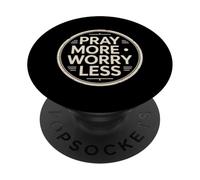 Christian Pray More Worry Less Faith Prayer Peace PopSockets Adhesive PopGrip
