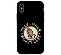 Christian Pray More Worry Less Prayer Hands Faith Case for iPhone X/XS