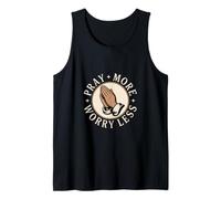 Christian Pray More Worry Less Prayer Hands Faith Tank Top
