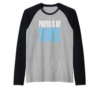 Christian Prayer is My Superpower Faith Devotion Raglan Baseball Tee