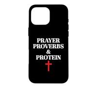 Christian Prayer Proverbs Protein Shakes Jesus Weights Faith Case for iPhone 16 Pro Max