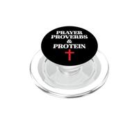 Christian Prayer Proverbs Protein Shakes Jesus Weights Faith PopSockets PopGrip for MagSafe