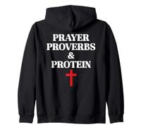 Christian Prayer Proverbs Protein Shakes Jesus Weights Faith Zip Hoodie
