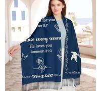 Christian Prayer Shawl, 27.5x70.8 Inch Soft Wrap Scarf, Scripture Cover with Sturdy Build, Religious with Elegant Design, Worship Shawls for Mother Christmas, Home Accessories for Prayers Bible Study