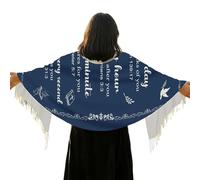 Christian Prayer Shawl, Soft Scripture Wrap Scarf, with 27.5 X 70.8 Inch Breathable Faith Shawl for Comfort and Devotion, Lightweight Inspirational Design, Religious Apparel for Special Occasions