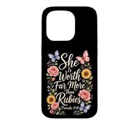 Christian Proverbs 31 She Is Worth Far More Than Rubies Case for iPhone 15 Pro