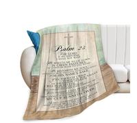 Christian Psalm 23 Blanket Scripture Bible Verse Gifts for Girls Boys Woman Man Religious Throw Blankets Soft Warm Fleece Flannel Plush Blankets for Bed Sofa Couch 50"x60"
