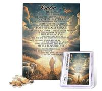 Christian Psalm 23 Puzzles for Adults 500 Pieces Religious Psalm 23 Jigsaw Puzzles for Adults Scripture Bible Verse Wooden Puzzle for Fun Family Game Motivational Toy