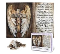 Christian Puzzles for Adults 500 Pieces Religious Angel Wings Jigsaw Puzzles for Adults Bible I Thought of You Today Wooden Puzzle Christian Gift for Fun Family Game