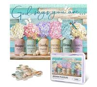 Christian Puzzles Religious Bible Verses Jigsaw Puzzle 500 Pieces for Adults God Says You are Inspirational Wooden Puzzle for Fun Family Game Motivational Toy Educational Intellectual
