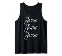 Christian Quote Gift Cute Praise & Worship Jesus Jesus Jesus Tank Top