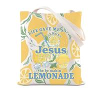 Christian Quote Gift Jesus Lemonade Inspire Tote Bag Childof God Gift,Faith Inspired Shoulder Bag Lemonade Lover Merch (lemonade-T)