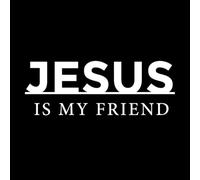 Christian Quote Jesus is My Friend Engraving Stickers 48x132.6cm Do not Damage The Wall Surface White
