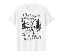 Christian Quote Religious God Created for a Time Like This Value Graphic T-Shirt, Men, White, XL