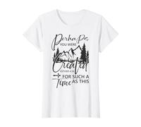 Christian Quote Religious God Created for a Time Like This Value Graphic T-Shirt, Women, White, XL