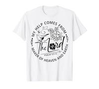 Christian Quote Religious God My Help Comes from the Lord Value Graphic T-Shirt, Men, White, XL