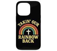 Christian Rainbow Cross Biblical Covenant Faith Promise Case for iPhone 13 Pro
