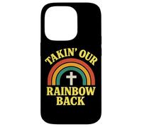Christian Rainbow Cross Biblical Covenant Faith Promise Case for iPhone 14 Pro