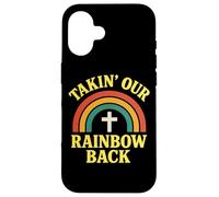Christian Rainbow Cross Biblical Covenant Faith Promise Case for iPhone 16