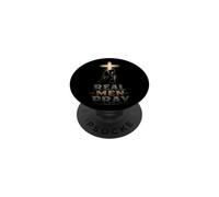 Christian Real Men Pray Prayer Warrior Gift PopSockets Adhesive PopGrip