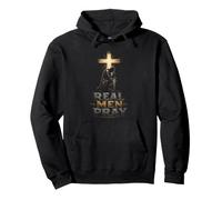 Christian Real Men Pray Prayer Warrior Gift Pullover Hoodie