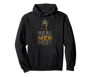 Christian Real Men Pray Prayer Warrior Gift Pullover Hoodie