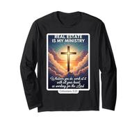 Christian Realtor Real Estate is My Ministry Agent Jesus God Long Sleeve T-Shirt
