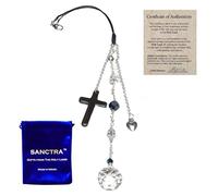 Christian Rearview Mirror Car Charm, Handmade and Blessed in the Holy Land, Sun Catcher for Faith and Protection with Gift Pouch and Certificate, Car Decor for Women